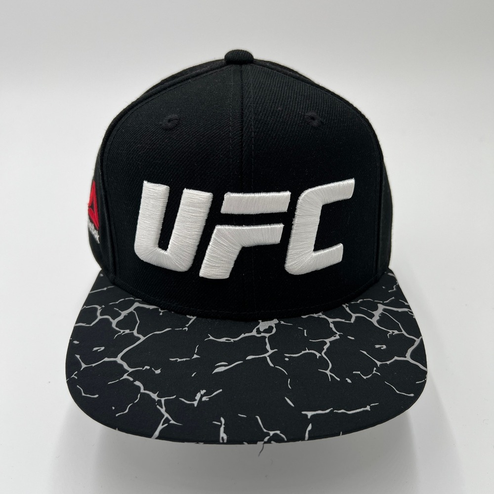Reebok UFC‎ Fight For Peace Snapback Hat Black Crackle Brim Adjustable OSFA NEW